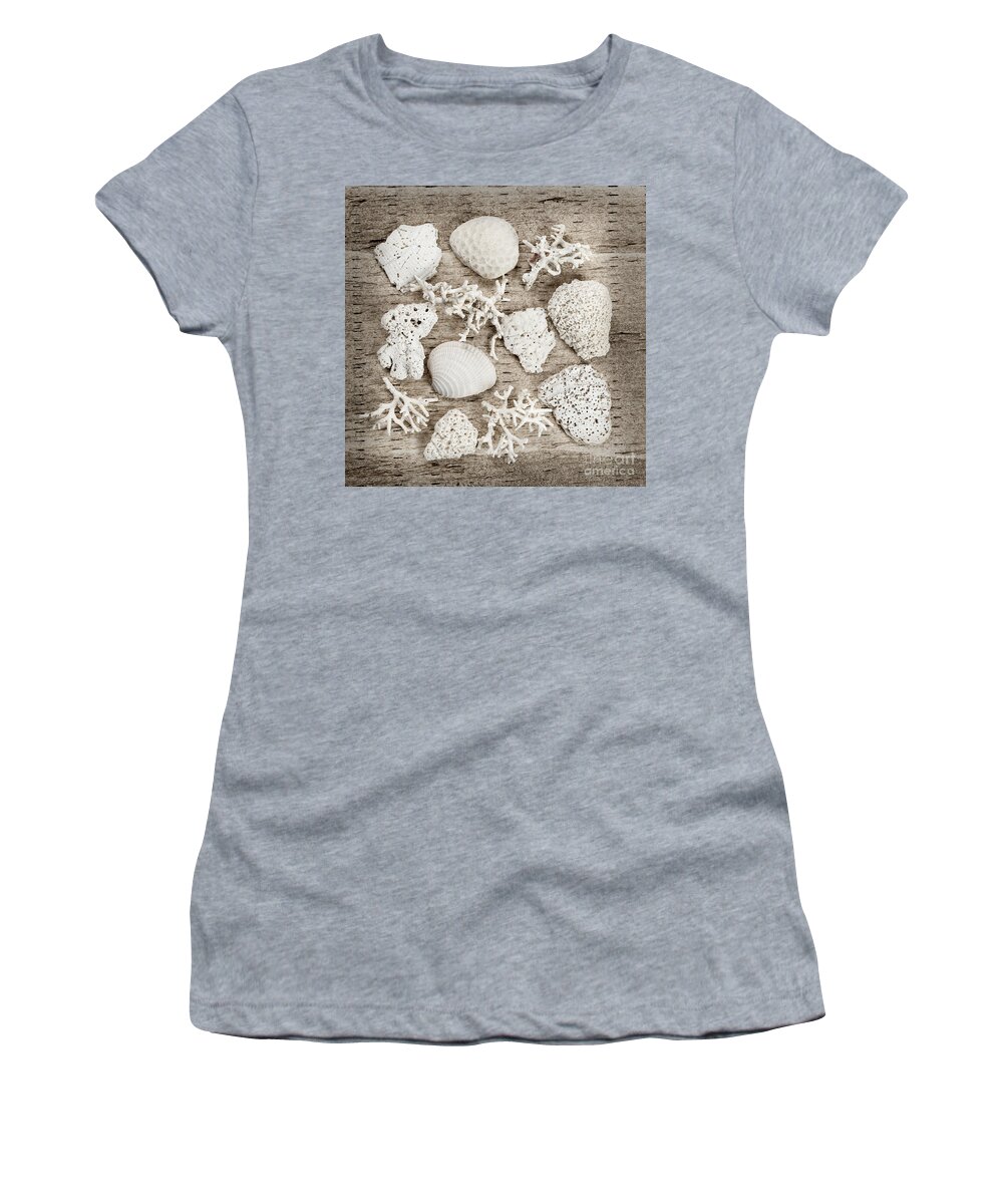 Shell Women's T-Shirt featuring the photograph Beach finds by Elena Elisseeva