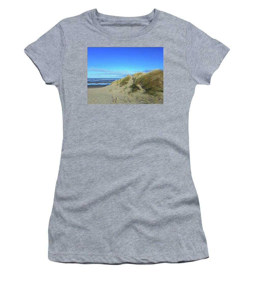 Beach Women's T-Shirt featuring the photograph Beach Grass by Suzy Piatt