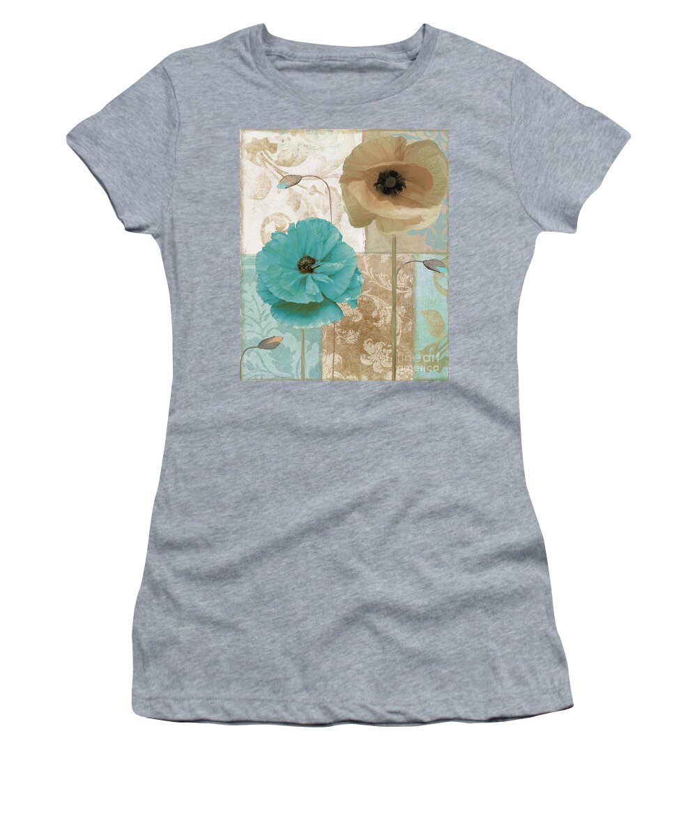 Beach House Women's T-Shirt featuring the painting Beach Poppies by Mindy Sommers