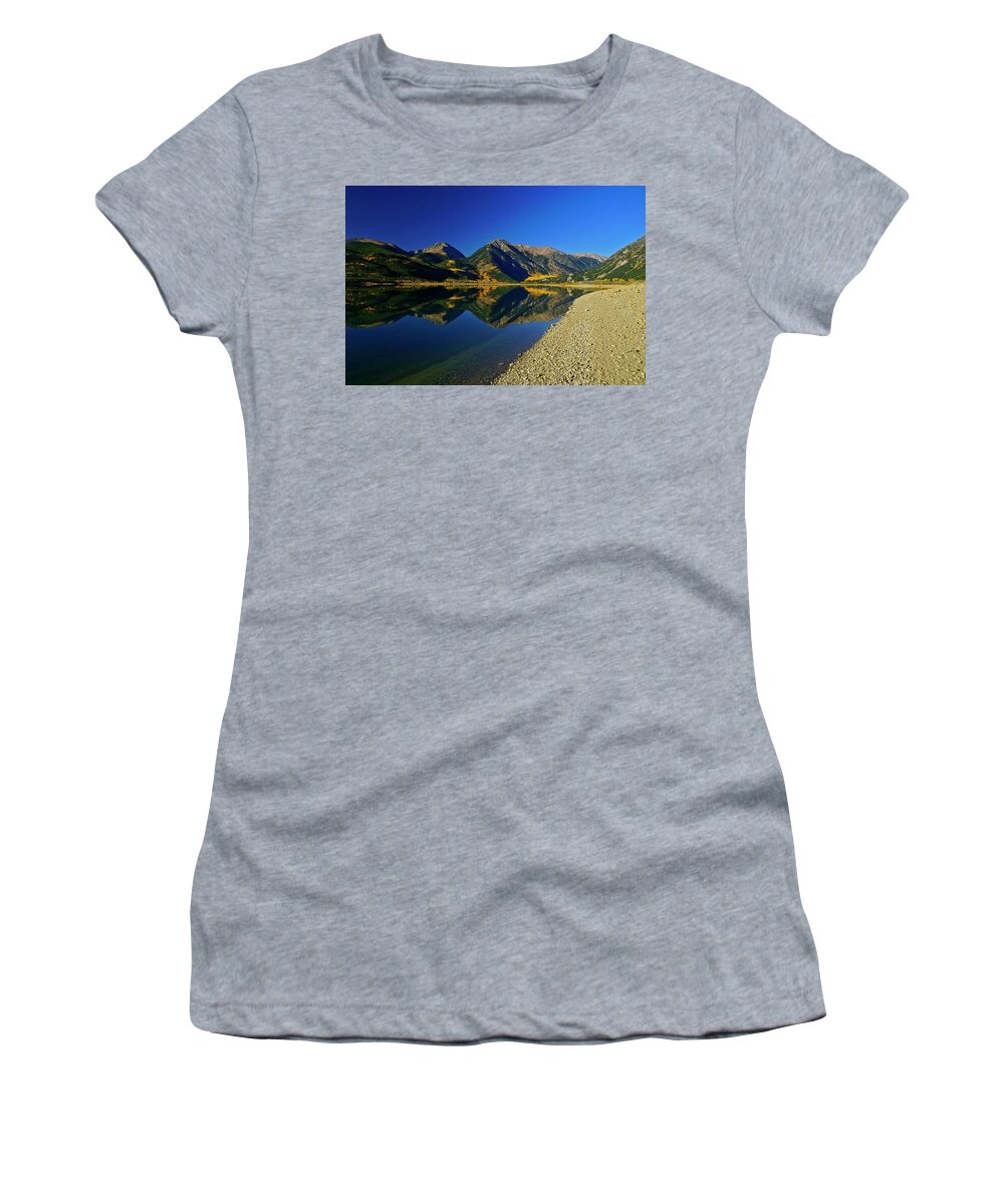 Twin Lakes Women's T-Shirt featuring the photograph Vanishing Point by Jeremy Rhoades