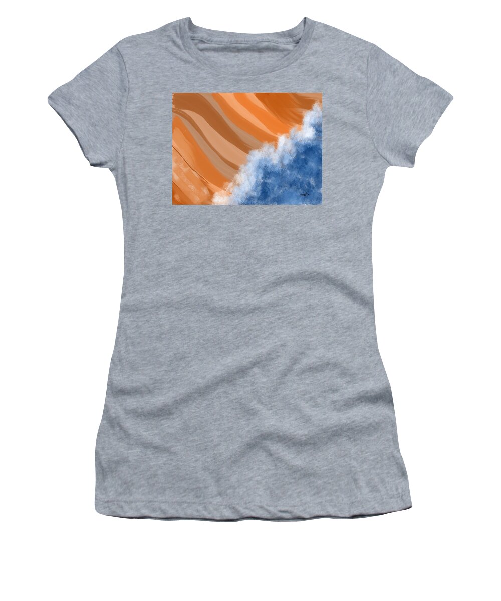 Beach Women's T-Shirt featuring the digital art Beach Ribbons by Sherry Killam