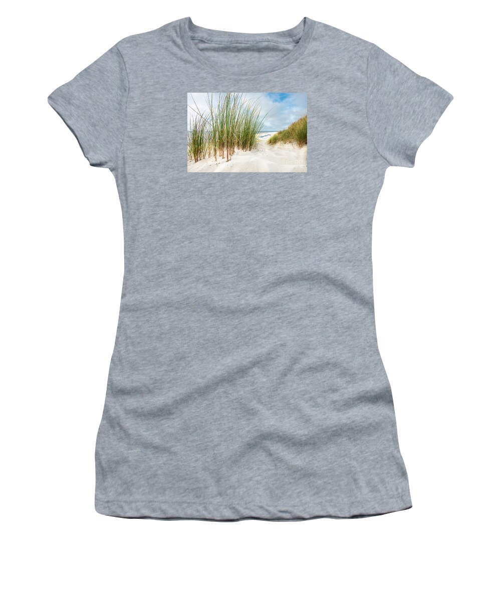 De Koog Women's T-Shirt featuring the photograph Beach Scenery by Hannes Cmarits