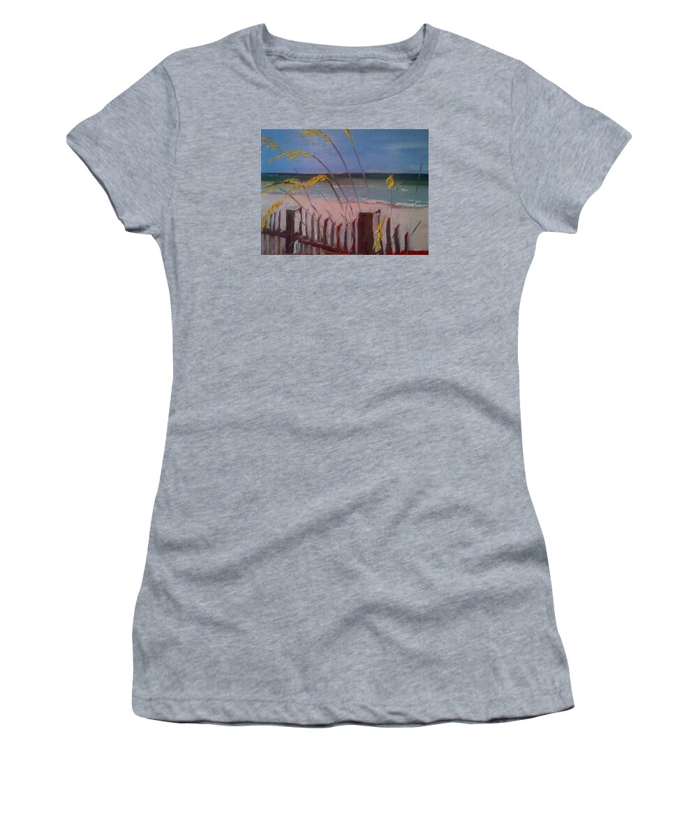 Beach Women's T-Shirt featuring the painting Beach by Sheila Romard
