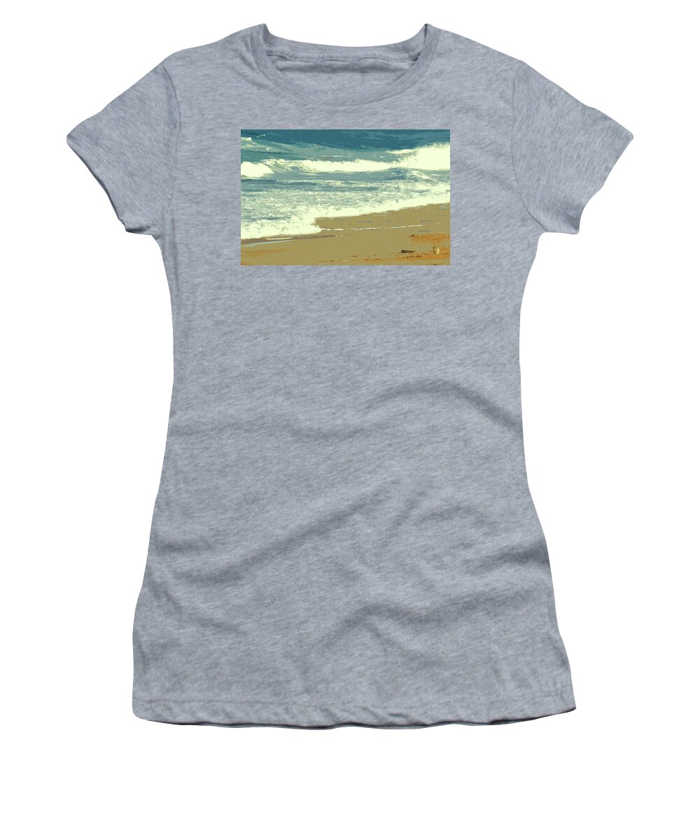 Beach Women's T-Shirt featuring the photograph Beachcombers Walk by Ian MacDonald
