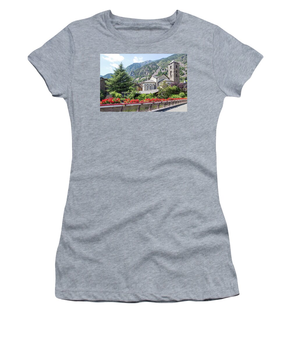Andorra Women's T-Shirt featuring the photograph Beautiful view of Andorra La Vella by GoodMood Art