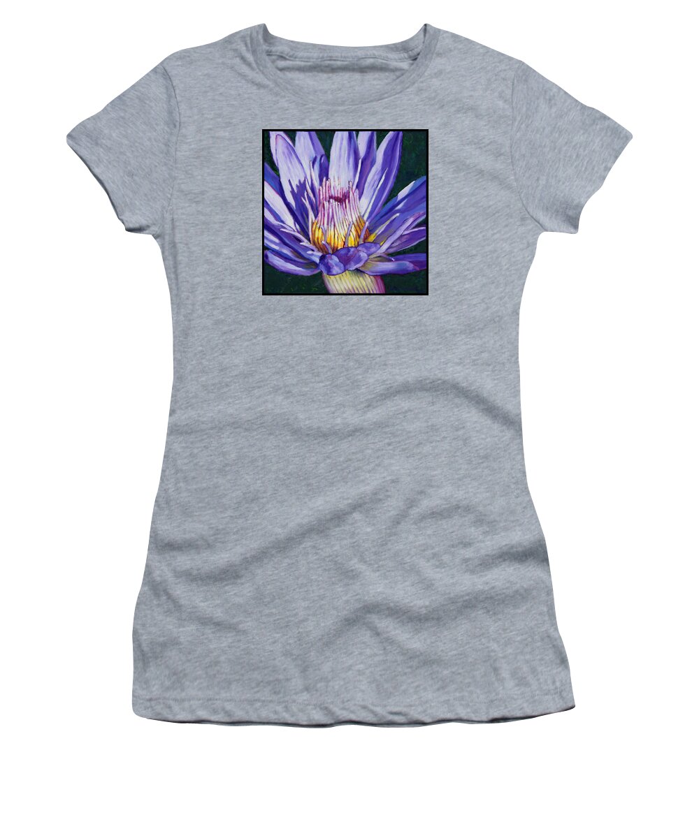 Water Lily Women's T-Shirt featuring the painting Beauty by John Lautermilch