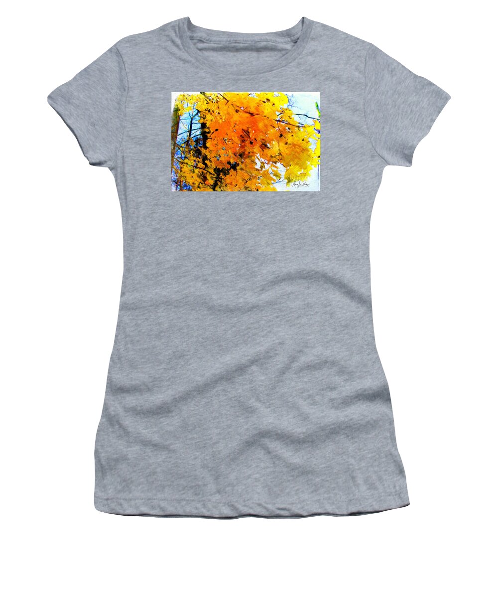  Digital Women's T-Shirt featuring the painting Beauty Of The Leaves by MaryLee Parker
