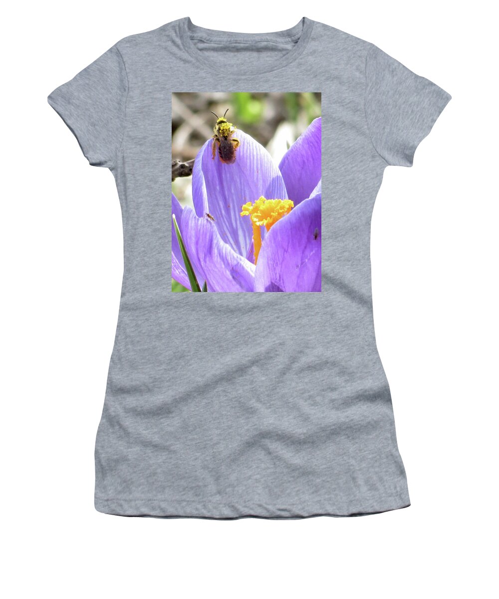 Bee Women's T-Shirt featuring the photograph Bee Pollen by Azthet Photography