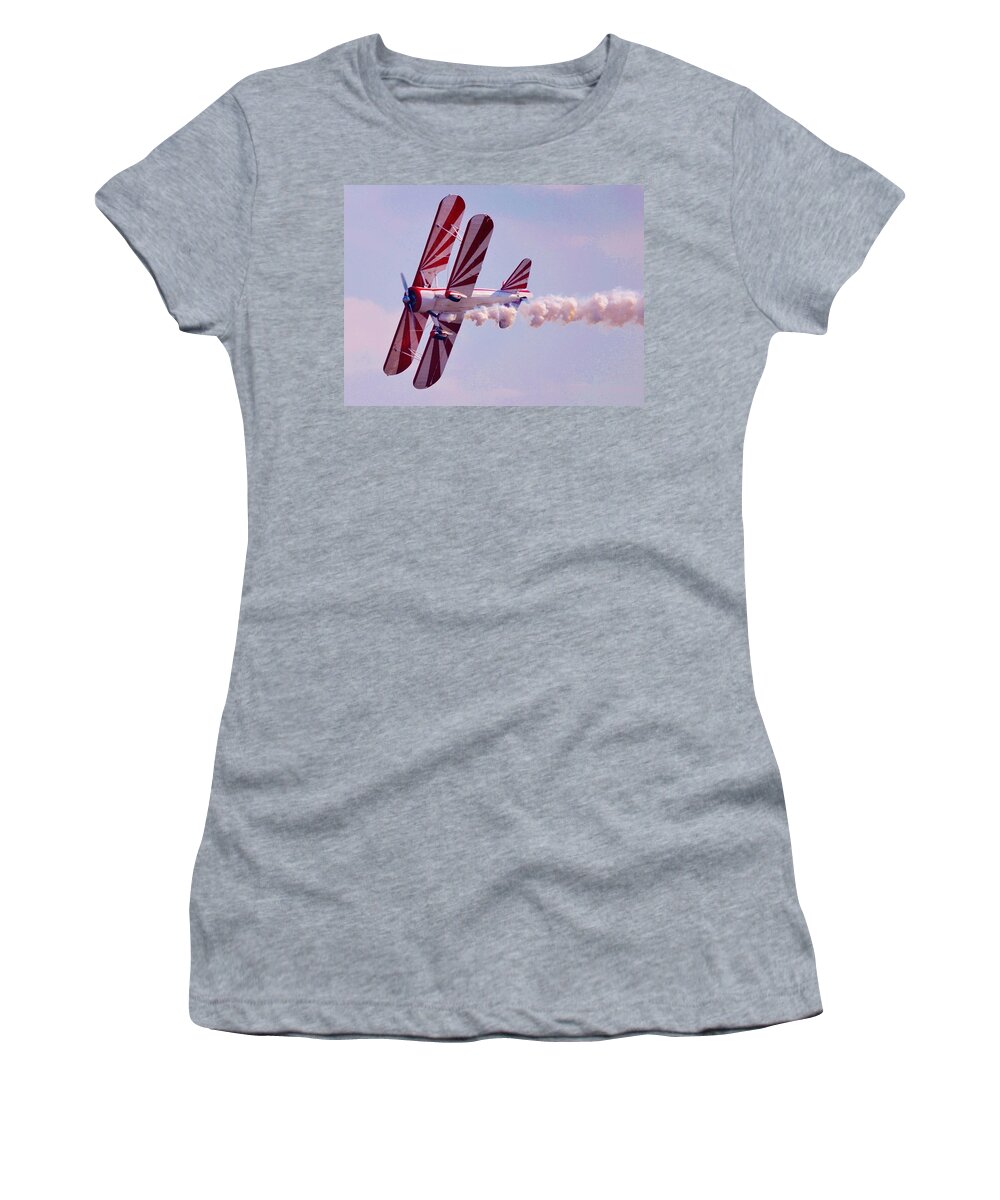 Plane Women's T-Shirt featuring the photograph Belly of a Biplane by Eileen Brymer