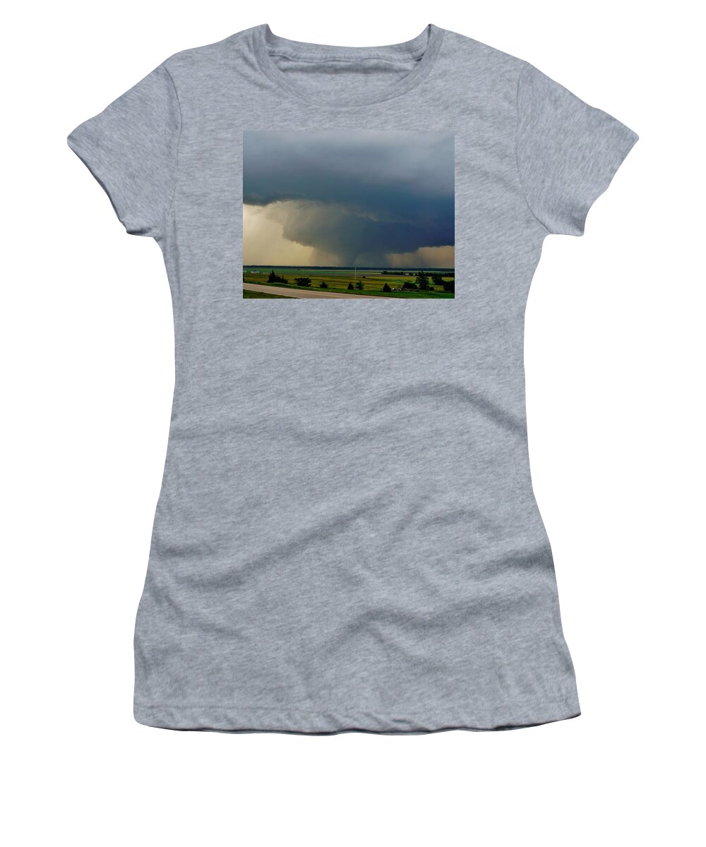 Tornado Women's T-Shirt featuring the photograph Bennington-Chapman Tornado by Ed Sweeney