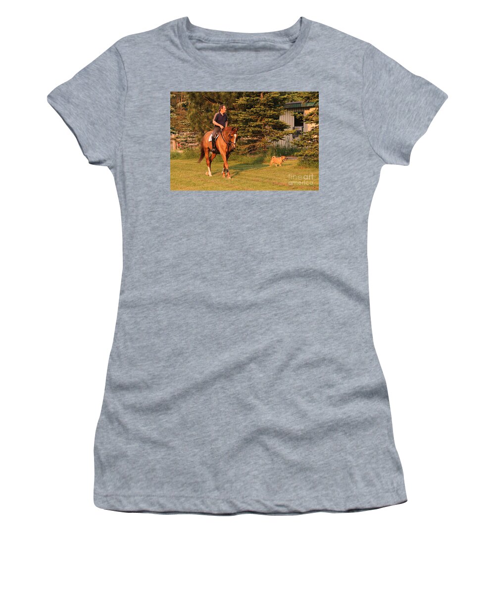 Equestrian Women's T-Shirt featuring the photograph Best Friends by Life With Horses