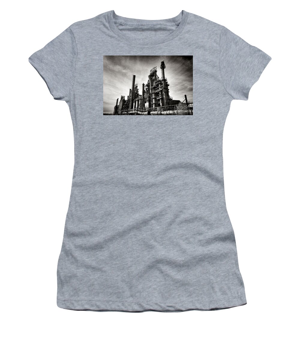 Bethlehem Women's T-Shirt featuring the photograph Bethlehem Steel by Olivier Le Queinec