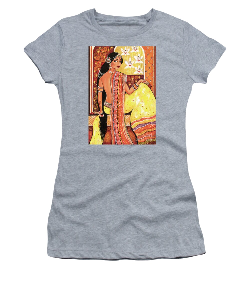 Beautiful Woman Women's T-Shirt featuring the painting Bharat by Eva Campbell