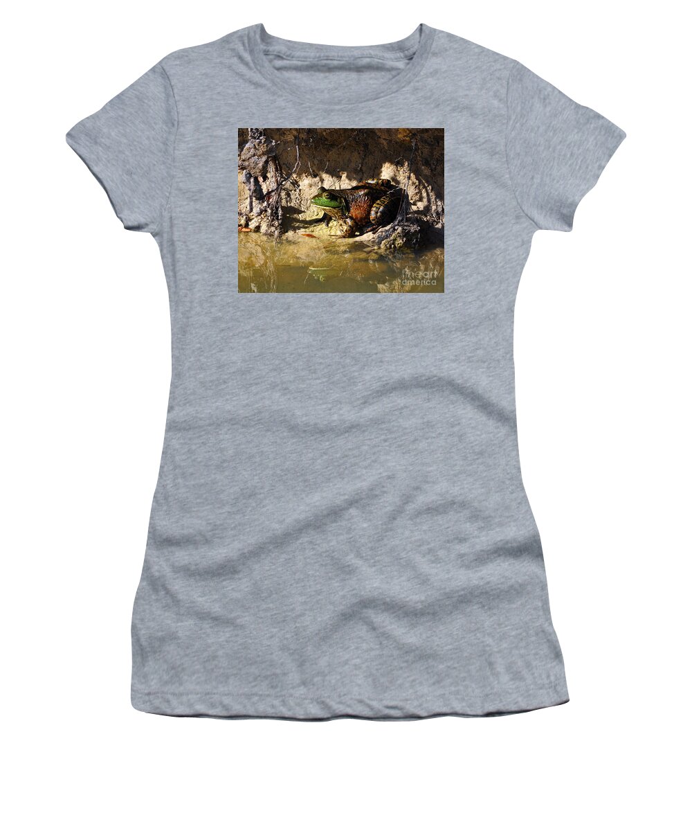 American Bullfrog Women's T-Shirt featuring the photograph Big Bud by Al Powell Photography USA