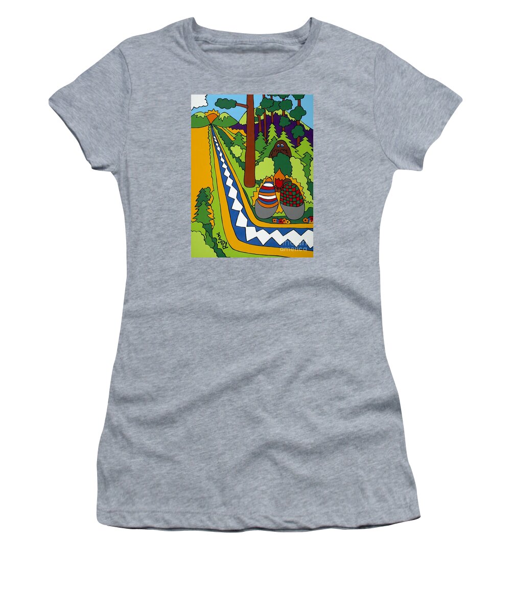 Big Foot Women's T-Shirt featuring the painting Big Foot by Rojax Art