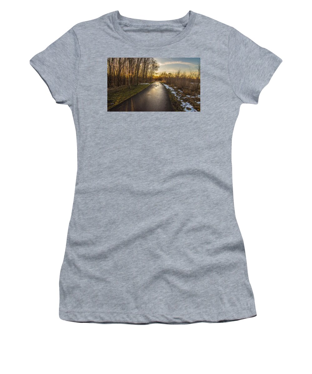 Landscape Women's T-Shirt featuring the photograph Bike Path by Amel Dizdarevic