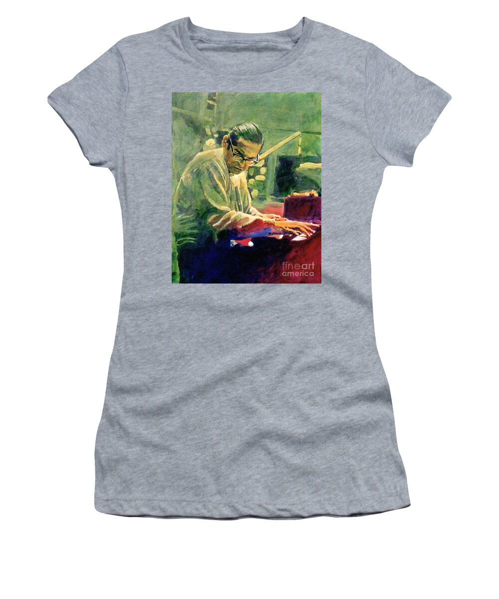 Bill Evans Women's T-Shirt featuring the painting Bill Evans Quintessence by David Lloyd Glover