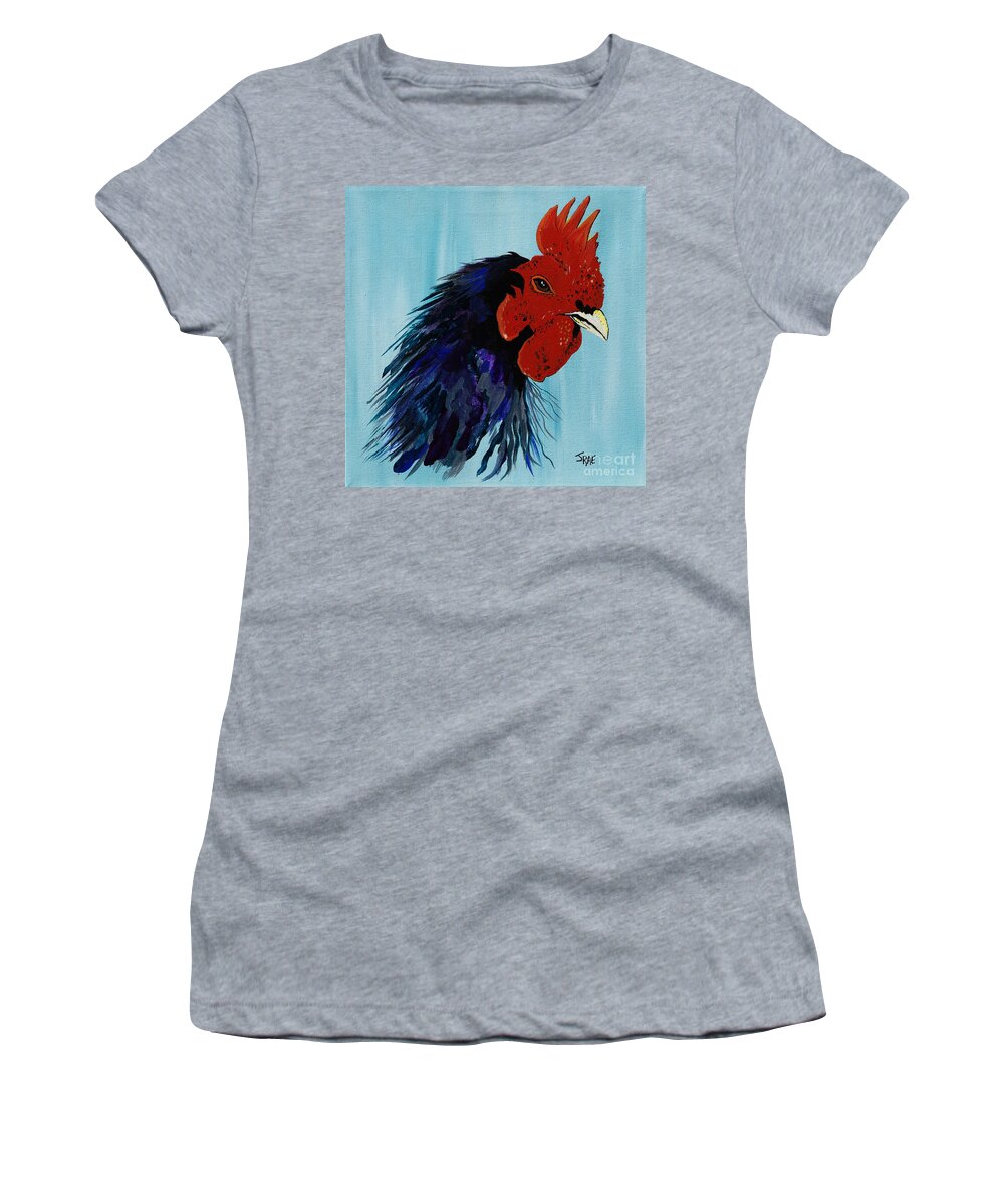 Cock Women's T-Shirt featuring the painting Billy Boy the Rooster by Janice Pariza