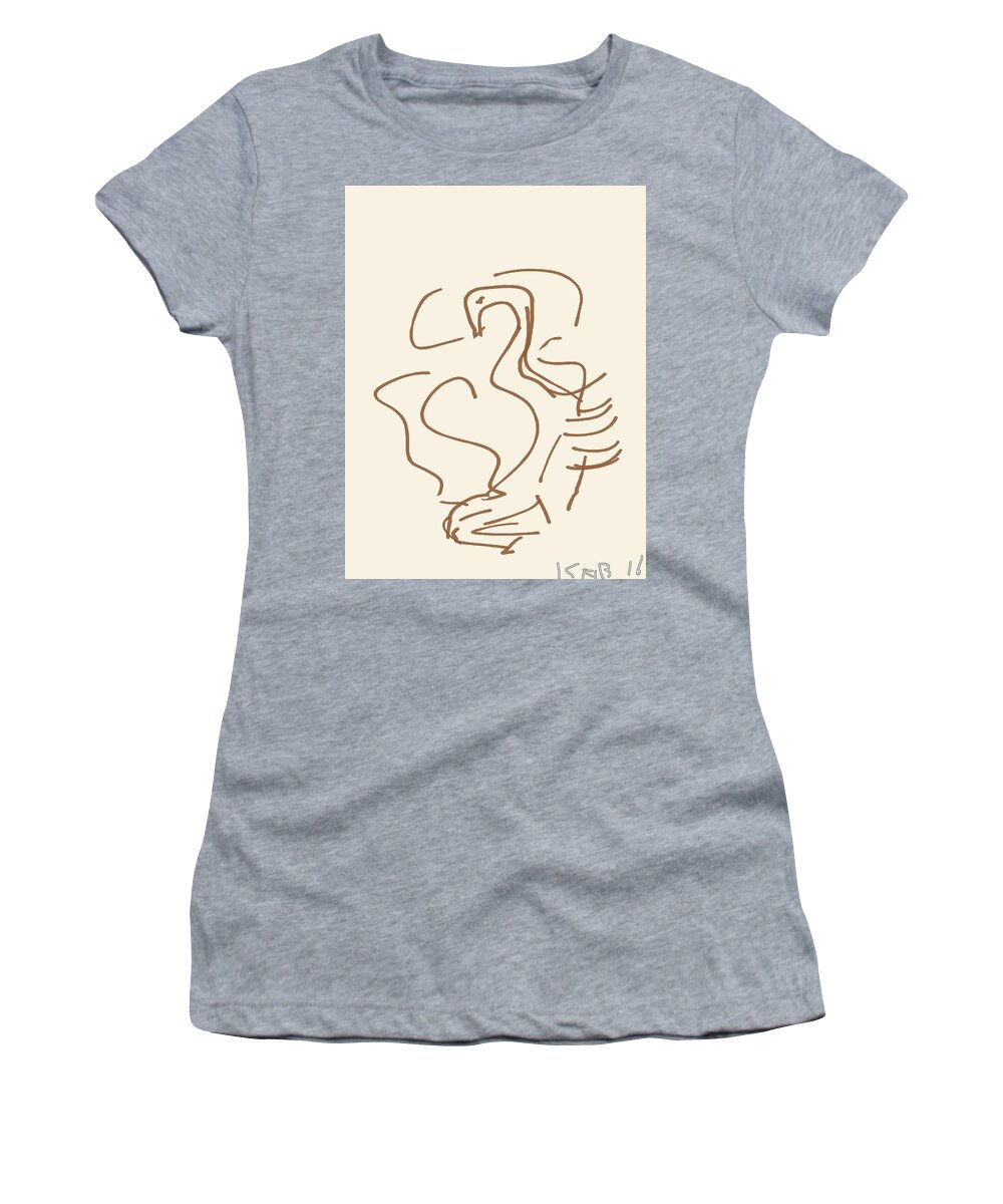 Digital Art Women's T-Shirt featuring the digital art Swan by Kathy Barney