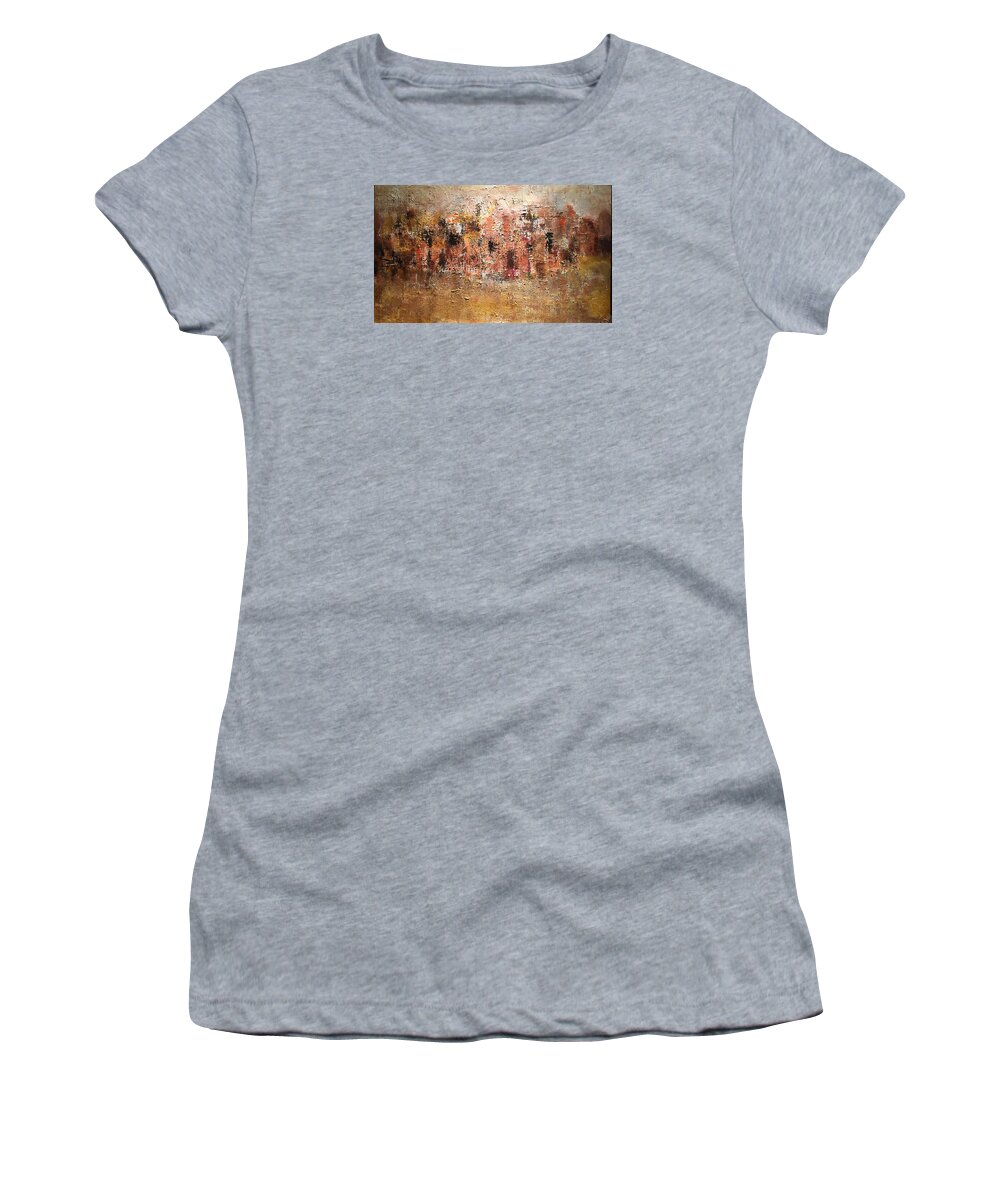 Urban Women's T-Shirt featuring the painting Birth of an Urbscape by Dennis Ellman