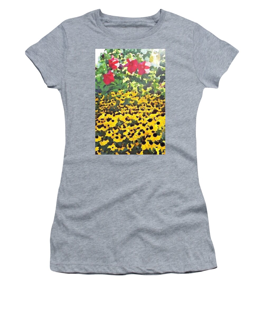  Women's T-Shirt featuring the photograph Black-Eyed Susans - Flowers of Bethany Beach by Kim Bemis