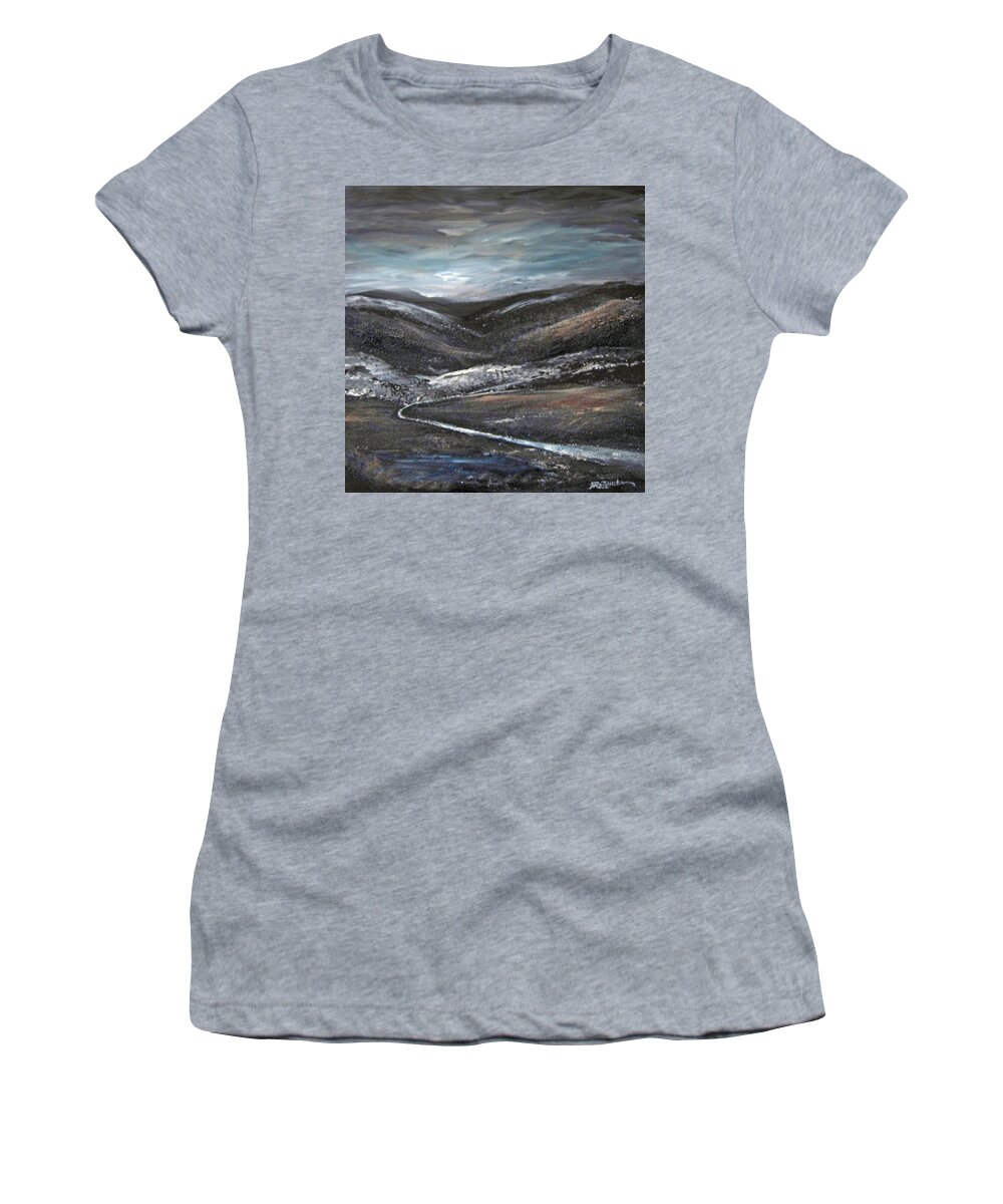 Hills Women's T-Shirt featuring the painting Black Hills by Roberta Rotunda