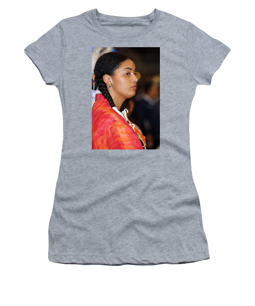 Native Americans Women's T-Shirt featuring the photograph Black Native by Audrey Robillard