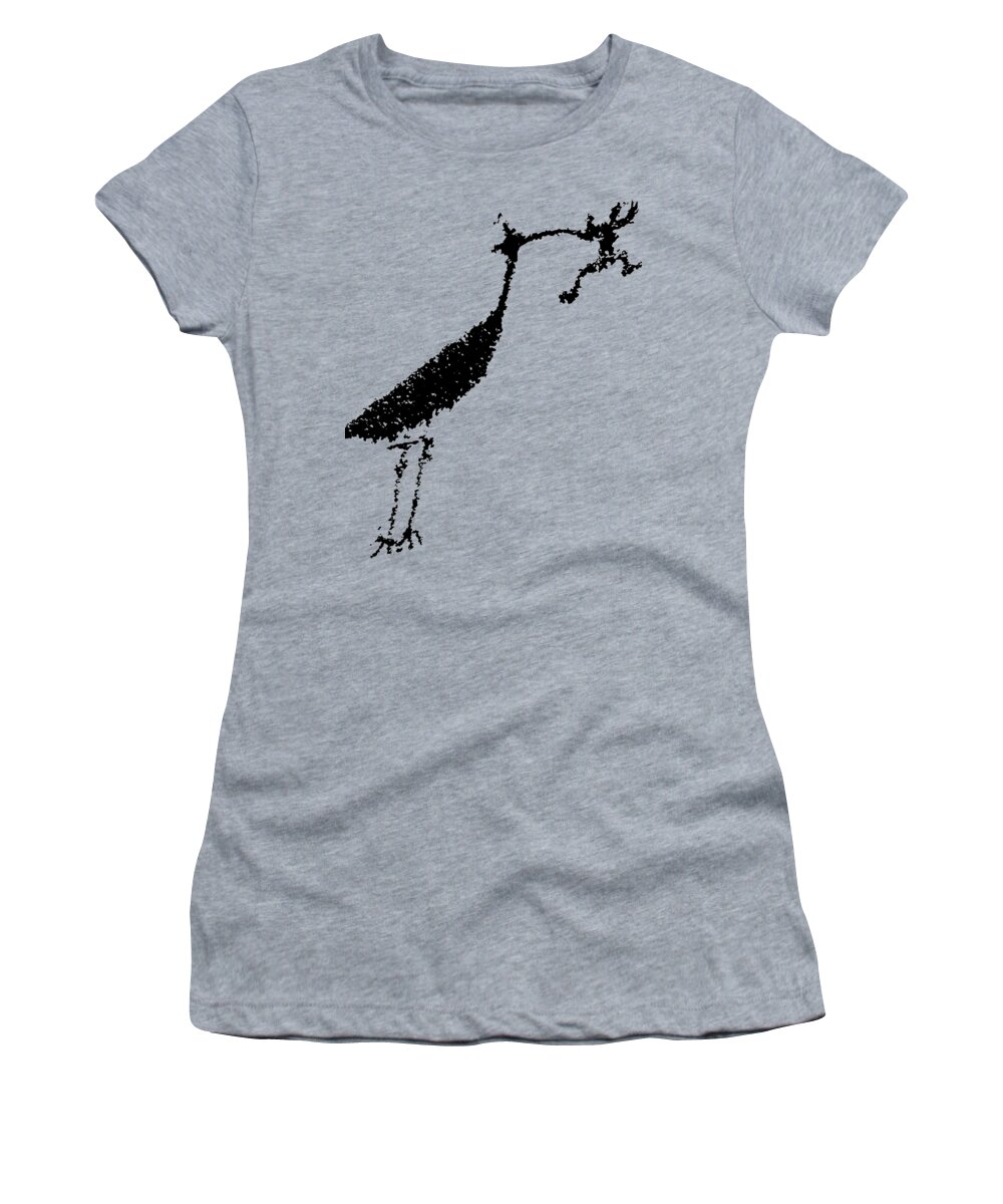 Petroglyph Women's T-Shirt featuring the photograph Black Petroglyph by Melany Sarafis
