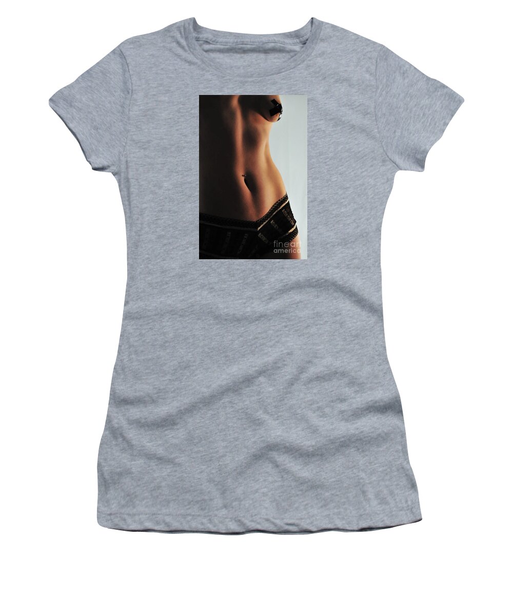 Artistic Women's T-Shirt featuring the photograph Black Tape Sunset by Robert WK Clark