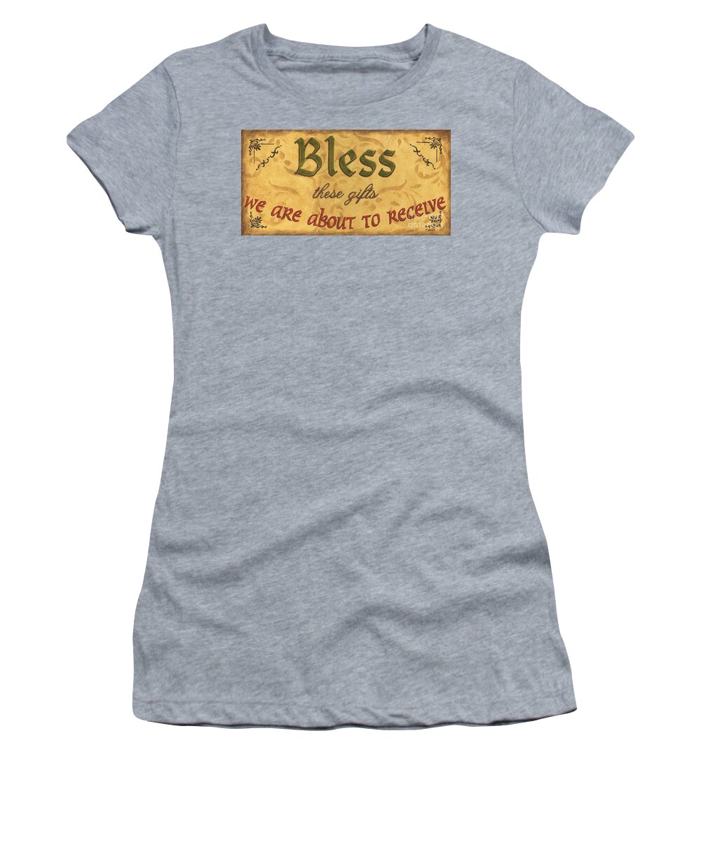 Gifts Women's T-Shirt featuring the painting Bless These Gifts by Debbie DeWitt