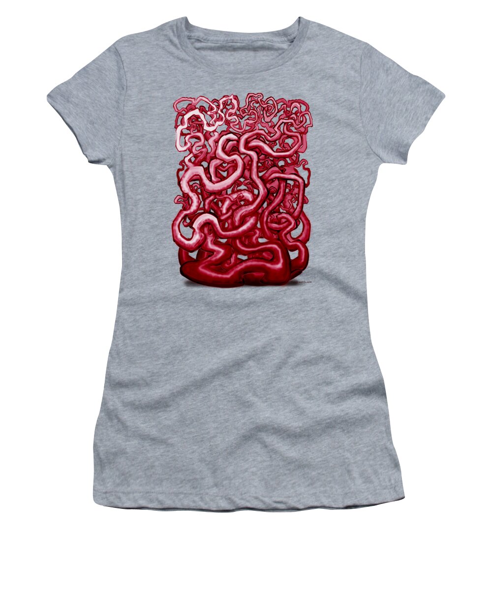Vein Women's T-Shirt featuring the digital art Blood and Guts by Kevin Middleton