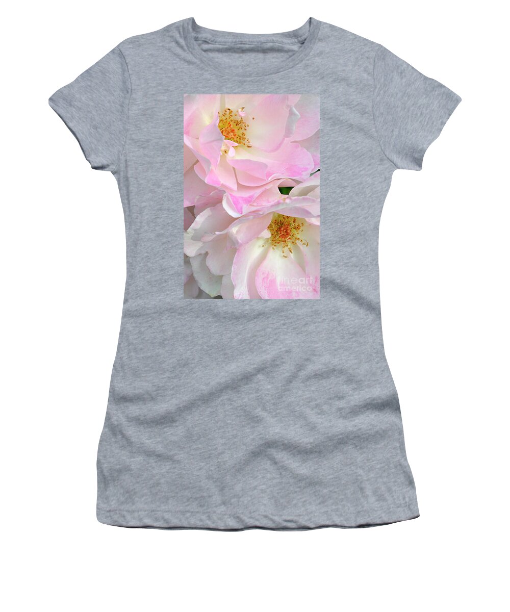 Blossoms Women's T-Shirt featuring the photograph Blossoms in pinks, creams, and yellows by Paula Joy Welter