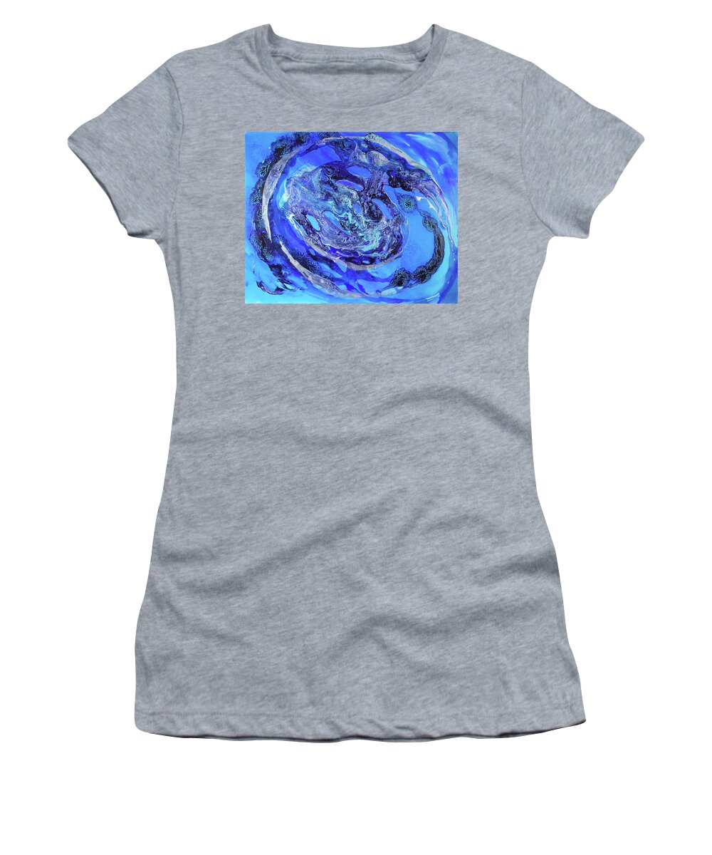 Blue Women's T-Shirt featuring the painting Blu 2 by Madeleine Arnett