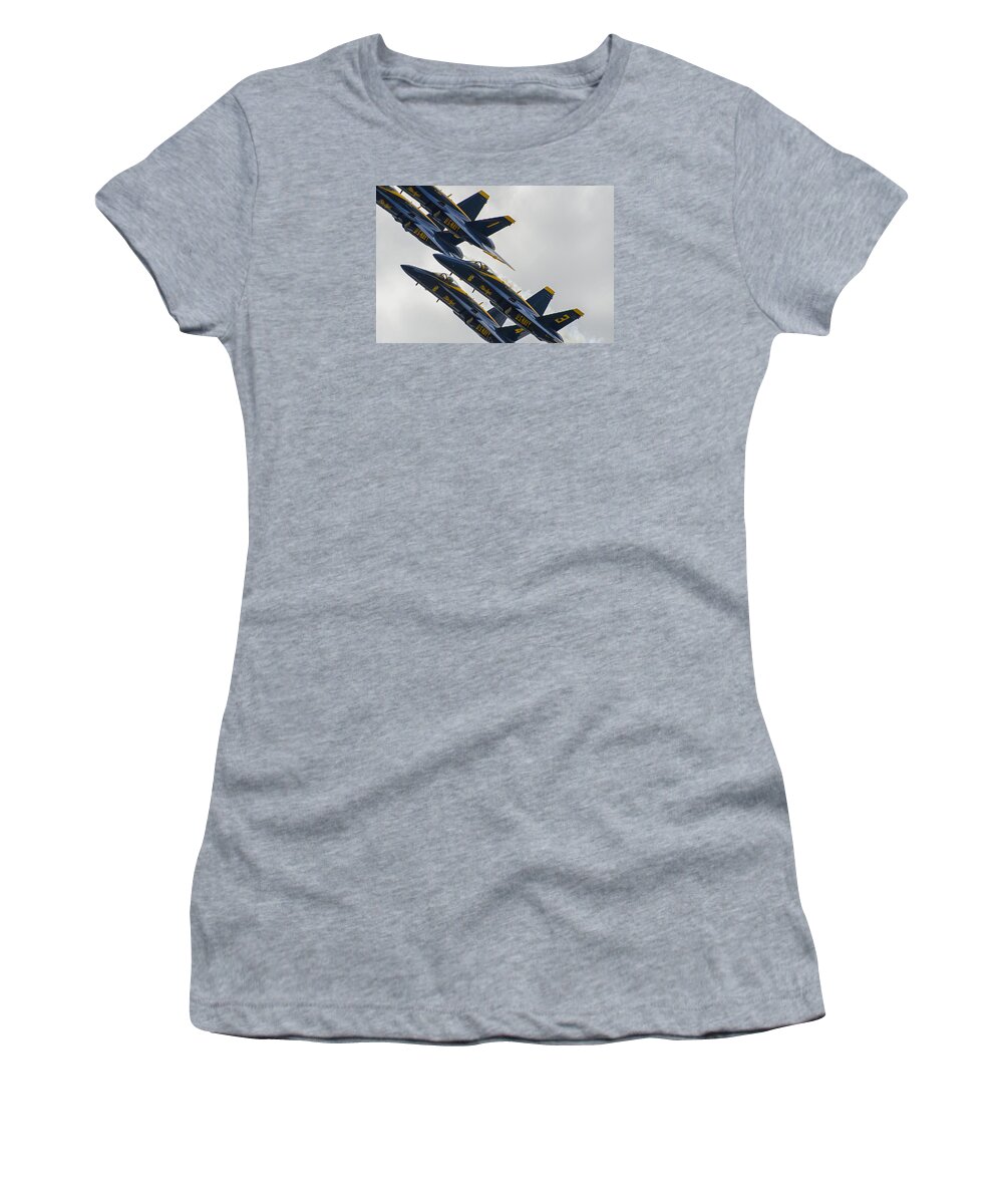 Blue Angels 3 Women's T-Shirt featuring the photograph Blue Angels 3 by Susan McMenamin
