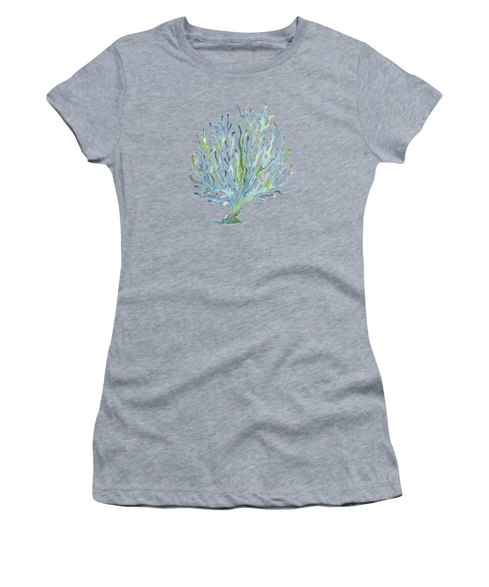Watercolor Coral Women's T-Shirt featuring the painting Blue Coral by Amy Kirkpatrick