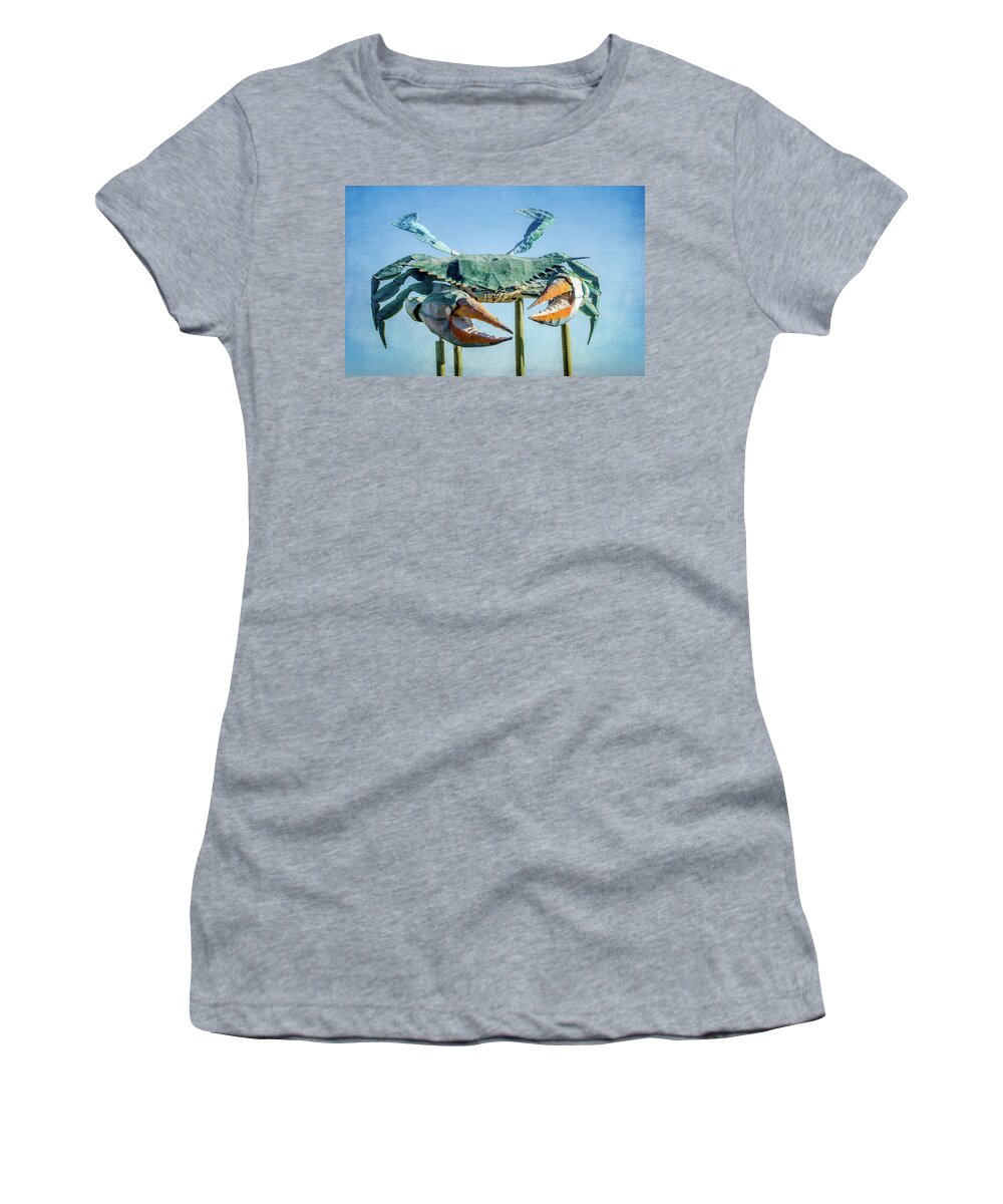 Tourist Attraction Women's T-Shirt featuring the photograph Blue Crab by Debra Martz