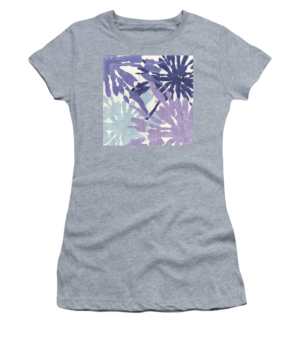 Ikat Women's T-Shirt featuring the painting Blue Curry II by Mindy Sommers