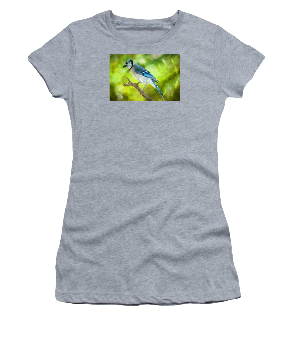 Bird Women's T-Shirt featuring the photograph Blue Jay by Cathy Kovarik