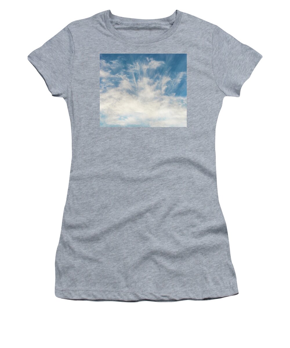 Clouds Women's T-Shirt featuring the photograph Blue Sky and Wispy Cirrhus Clouds by Peter V Quenter