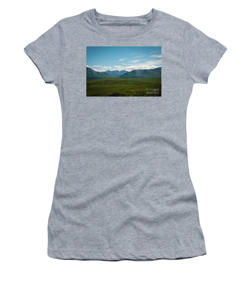 Alaska Women's T-Shirt featuring the photograph Blue Sky Mountians by Ed Taylor