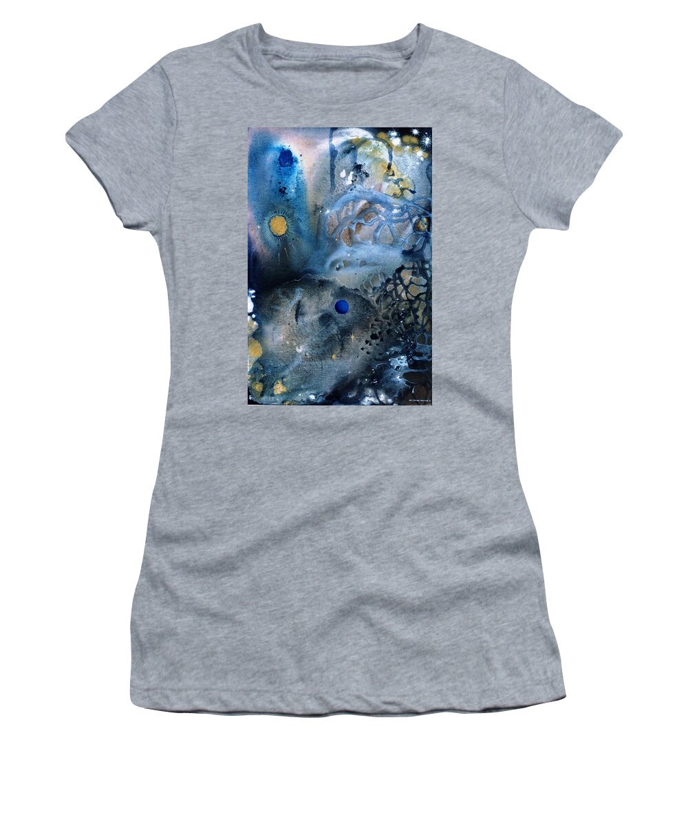 Spiritual Women's T-Shirt featuring the painting Blue Star Rising by Lee Pantas
