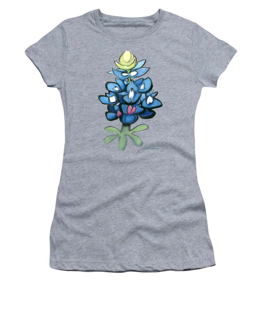 Bluebonnet Women's T-Shirt featuring the digital art Bluebonnet by Kevin Middleton