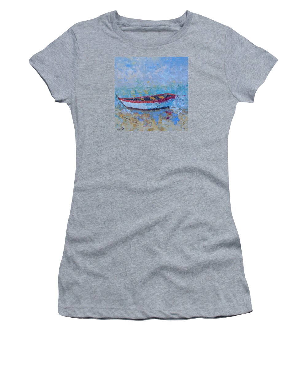 Boat Women's T-Shirt featuring the painting Boat of Provence by Frederic Payet