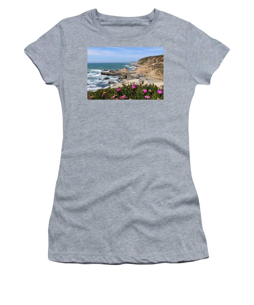 Bodega Head Women's T-Shirt featuring the photograph View from Bodega Head in Bodega Bay CA by Christy Pooschke
