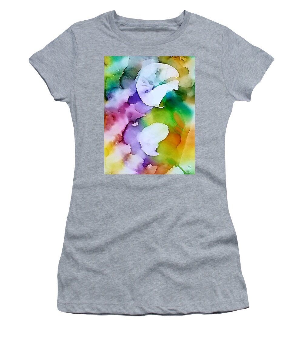 Abstract Women's T-Shirt featuring the painting Bones by Donna Perry