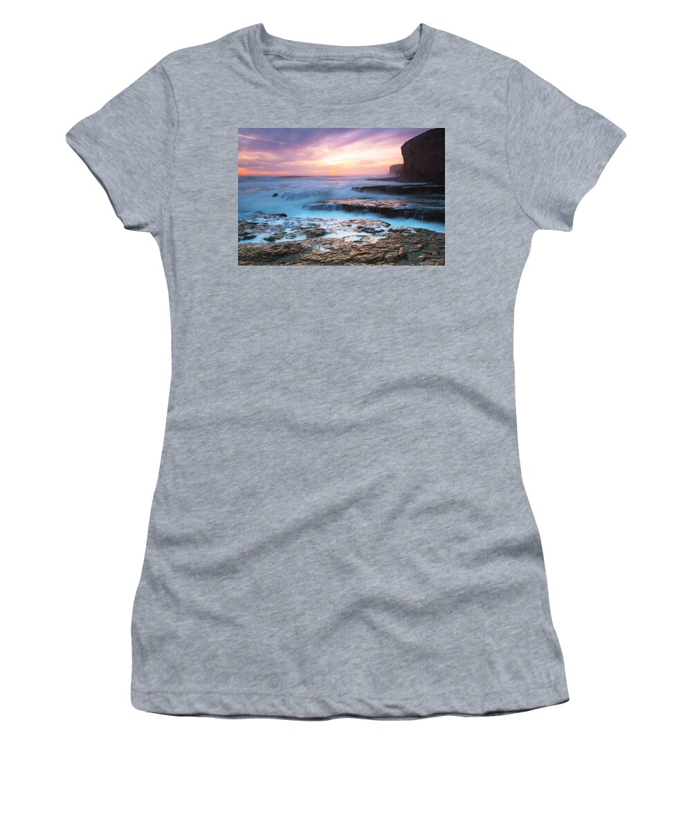 Landscape Women's T-Shirt featuring the photograph Bonny Doon Beach by Catherine Lau
