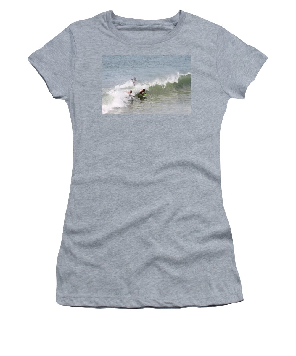 Surf Women's T-Shirt featuring the photograph Boogie Boarding Fun by Robert Banach