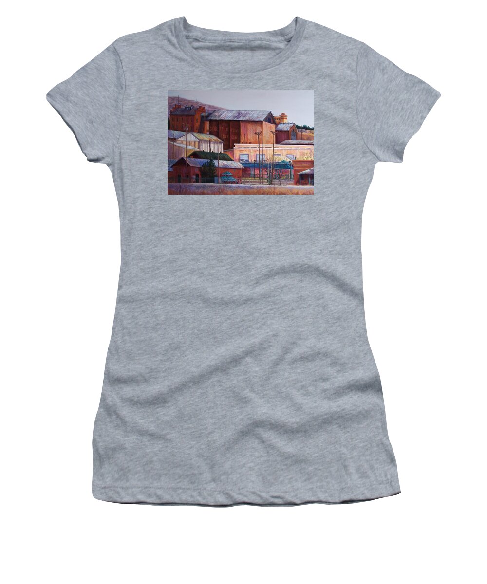 Landscape Women's T-Shirt featuring the pastel Borderland Mills by Candy Mayer