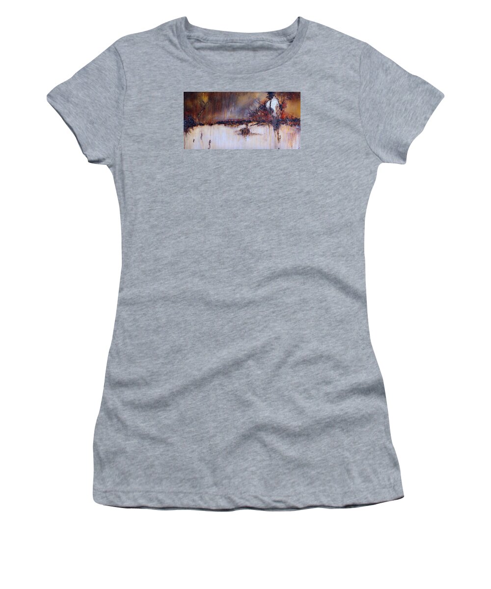 Abstract Women's T-Shirt featuring the painting Boundary Waters by Theresa Marie Johnson
