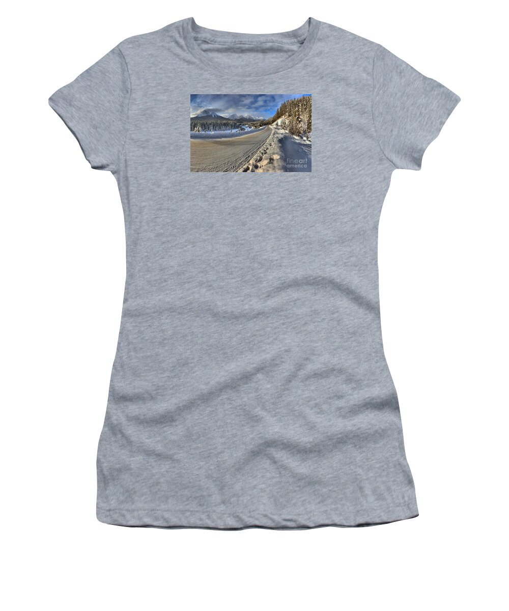 Morant Women's T-Shirt featuring the photograph Bow Valley Winter Wonderland by Adam Jewell